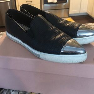 Miu Miu silver toe sneakers